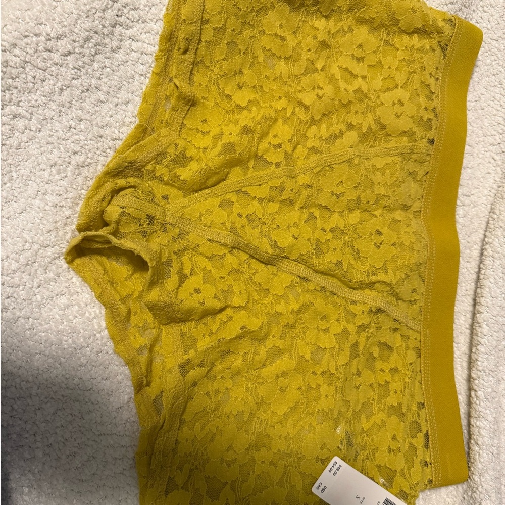 NWT Anthropologie Yellow Lace Boy Shorts